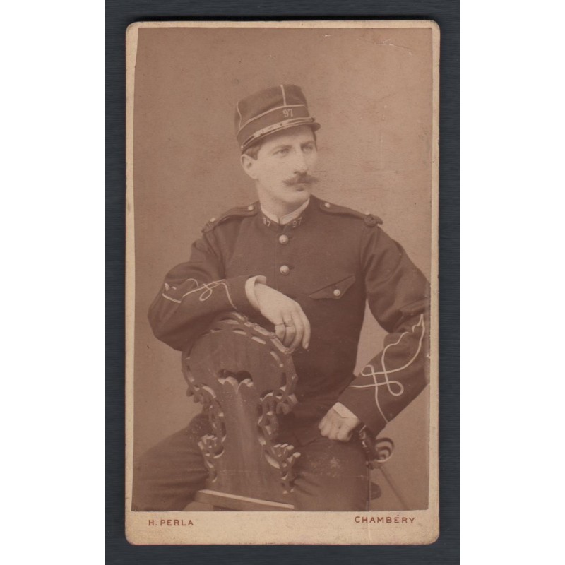 PHOTO CDV D'UN OFFICIER AU 97 ème REGIMENT D'INFANTERIE DE LIGNE