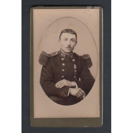 PHOTO MILITAIRE CDV D'UN SOLDAT AU 101 ème REGIMENT D'INFANTERIE DE LIGNE