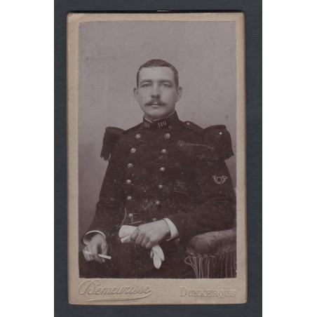 PHOTO MILITAIRE CDV D'UN SOLDAT AU 110 ème REGIMENT D'INFANTERIE DE LIGNE