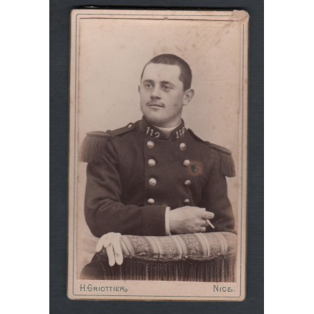 PHOTO MILITAIRE CDV D'UN SOLDAT AU 112 ème REGIMENT D'INFANTERIE DE LIGNE 