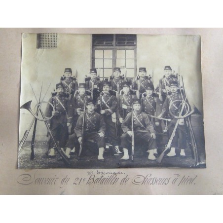 GRANDE PHOTO DU 21 ème REGIMENT DE CHASSEURS A PIED 11 ème ESCOUADE