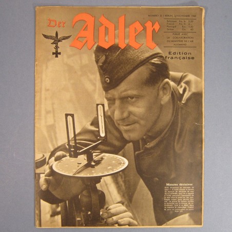 DER ADLER JOURNAL DE PROPAGANDE AVIATION ALLEMANDE N°22 DU 2 NOVEMBRE 1943 LUFTWAFFE