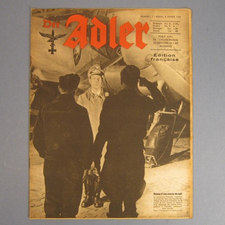 DER ADLER JOURNAL DE PROPAGANDE AVIATION ALLEMANDE N°3 DU 8 FEVRIERE 1944 LUFTWAFFE