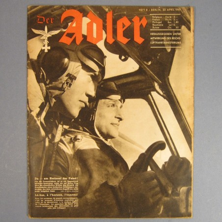 DER ADLER JOURNAL DE PROPAGANDE AVIATION ALLEMANDE N°8 DU 22 AVRIL 1941 LUFTWAFFE