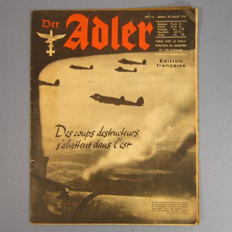 DER ADLER JOURNAL DE PROPAGANDE AVIATION ALLEMANDE N°15 DU 29 JUILLET 1941 LUFTWAFFE