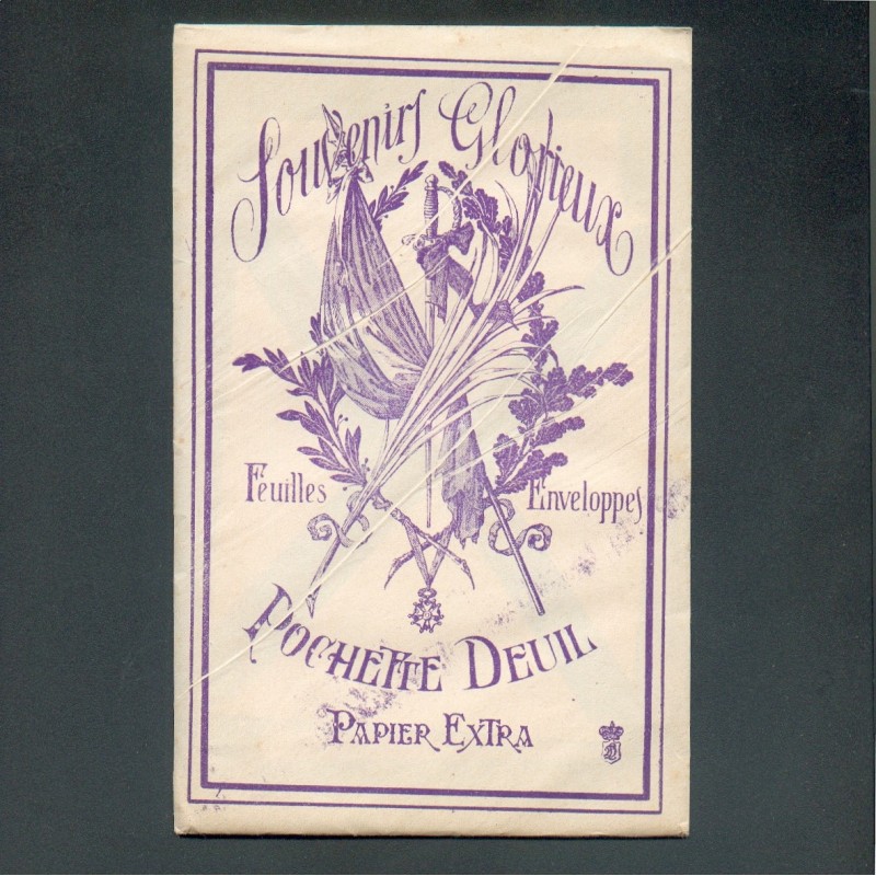 POCHETTE POUR CORRESPONDANCE DE DEUIL GUERRE 1914-1918