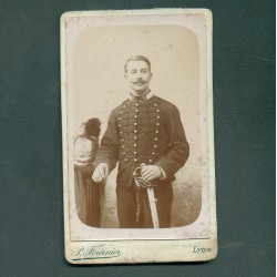 PHOTO CDV MILITAIRE D'UN CAVALIER DU 2 ème REGIMENT DE DRAGON