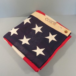 U.S.A. GRAND DRAPEAU FABRICATION BULL DOG BUNTING DETTRAS FLAG 5X9.1/2 48 ETOILES COUSUES