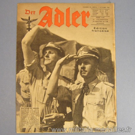 DER ADLER JOURNAL DE PROPAGANDE AVIATION ALLEMANDE N°20 DU 5 OCTOBRE 1943 LUFTWAFFE