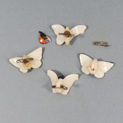 ALLEMAGNE LOT DE 4 MEDAILLES INSIGNES DE JOURNEES PAPILLONS EN PORCELAINE