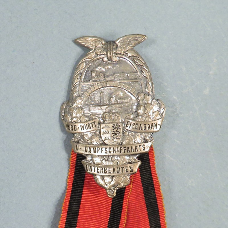 ALLEMAGNE MEDAILLE OU RUBANS D'ANCIENS COMBATTANTS DE 1914 1918 DU WURTTEMBERG CHEMINS DE FER
