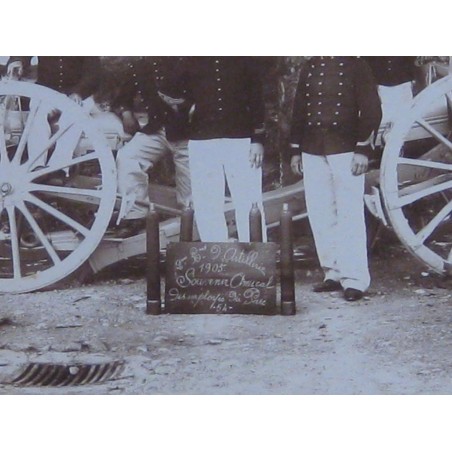 GRANDE PHOTO DU 2 ème REGIMENT D'ARTILLERIE 1905 CANON DE 75