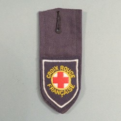 INSIGNE TISSU CROIX ROUGE FRANCAISE CRF POUR BOUTON DE POCHE