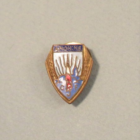 PETIT INSIGNE EMAILLE DE BOUTONNIERE DES ANCIENS DES CJF CHANTIERS DE JEUNESSE