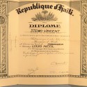 REPUBLIQUE D'HAITI DIPLOME DE COMMANDEUR DE L'ORDRE NATIONAL HONNEUR ET MERITE ATTRIBUE EN 1941 °