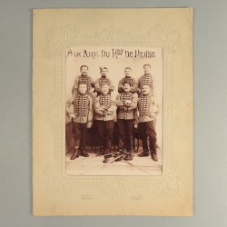 GRANDE PHOTO CORTONNEE DU 8 ème REGIMENT DE CHASSEURS A CHEVAL DE MENDE VERS 1900