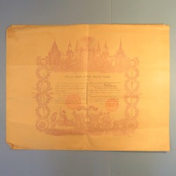 CAMBODGE DIPLOME DE LA MEDAILLE D'OR DE L'ORDRE ROYAL DU CAMBODGE ATTRIBUE A Mr DUCORPS EN 1913 °