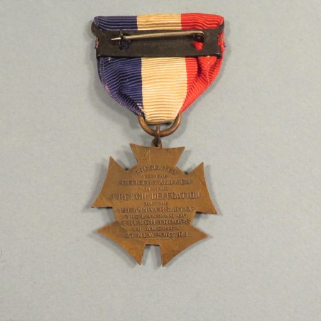 USA MEDAILLE COMMEMORATIVE DE LA DELEGATION ET DE L'ARRIVEE DES TROUPES FRANCAISE A NEWPORT 1780 1931