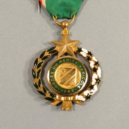 CENTRE AFRIQUE MEDAILLE DE CHEVALIER DE L'ORDRE DU MERITE AGRICOLE REPUBLIQUE CENTRAFRICAINE EN BOITE °