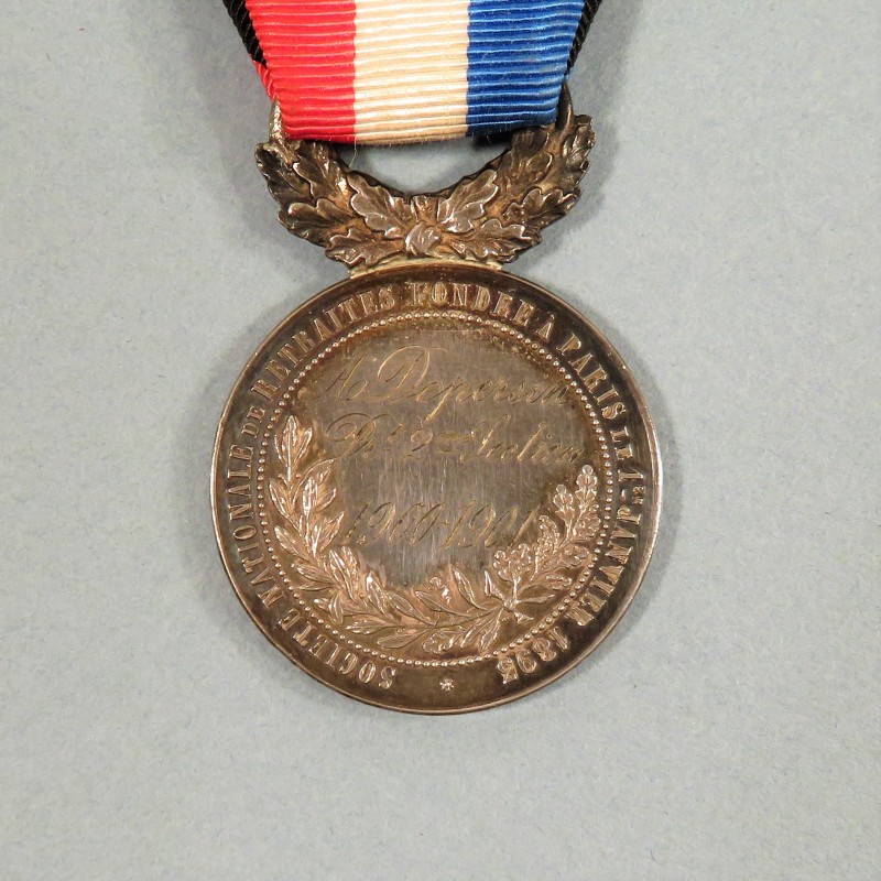 MEDAILLE DES VETERANS DES ARMEES DE TERRE ET DE MER 1870-1871 PARIS 1895 ATTRIBUEE AU PRESIDENT DE LA DEUXIEME SECTION 1900-1901