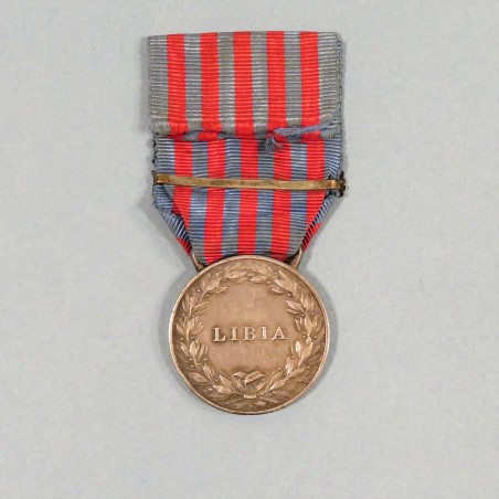 ITALY MEDAILLE POUR LA CAMPAGNE DE LYBIE VICTOR EMMANUEL III AVEC BARRETTE 1913-1914