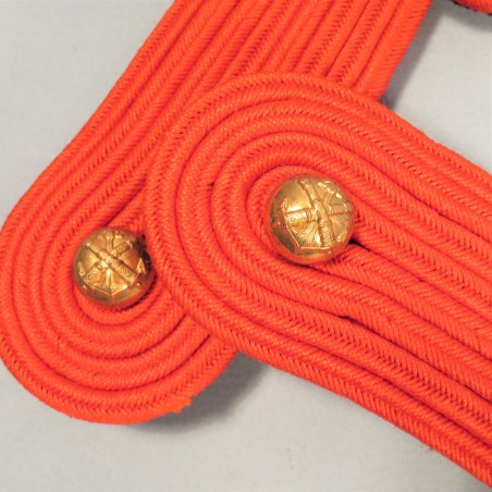 EPAULETTES TREFLES ROUGE POUR DOLMAN ARTILLERIE COLONIALE