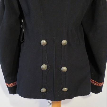 VESTE OU VAREUSE POUR UN MUSICIEN DES SAPEURS POMPIERS GALON AU COL ET AUX MANCHES VERS 1885-1895