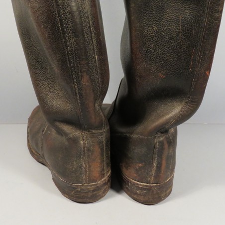 BOTTES DE SAPEURS-POMPIERS ANGLAIS FABRICATION TEBBUTT & HALL BROS Ltd RAUNDS DATEES 1943 MILITARIA UK WW2