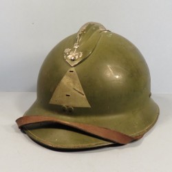 CASQUE DEFENSE PASSIVE MODELE 1926 TRIANGLE VERT VILLE DE NIMES 1939/1945