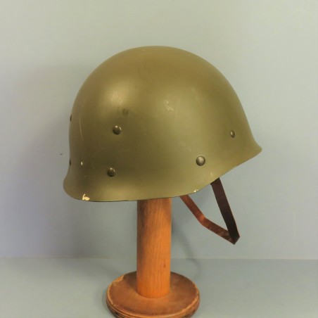 CASQUE FRANCAIS MODELE 1951 CASQUE LOURD FABRICANT M.AM.OU MARSEILLE 1953 ET LINER FABRICANT THIBAULT MONTREUIL 1952