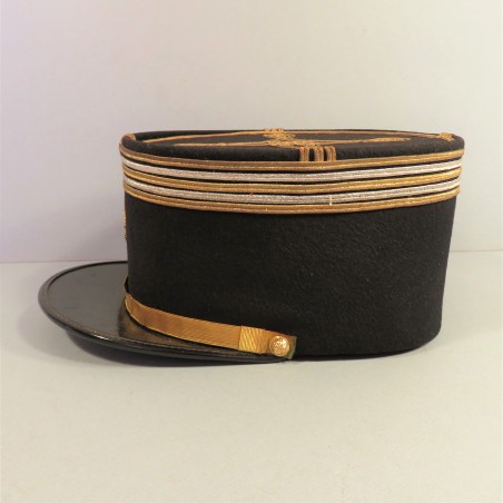 KEPI DE LIEUTENANT-COLONEL DE L'ECOLE MILITAIRE ARTILLERIE GENIE ANNEES 1960 - 70 DANS SA BOITE CARTON + EPAULETTES