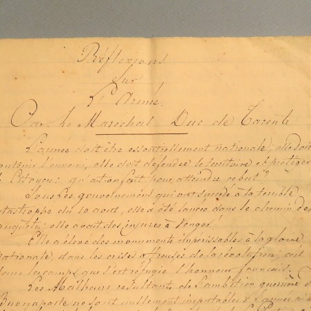 HIVE EMPIRE REFLEXION SUR L'ARMEE PAR LE MARECHAL ET ¨PAIR DE FRANCE DUC DE TARENTE MACDONALD 1815