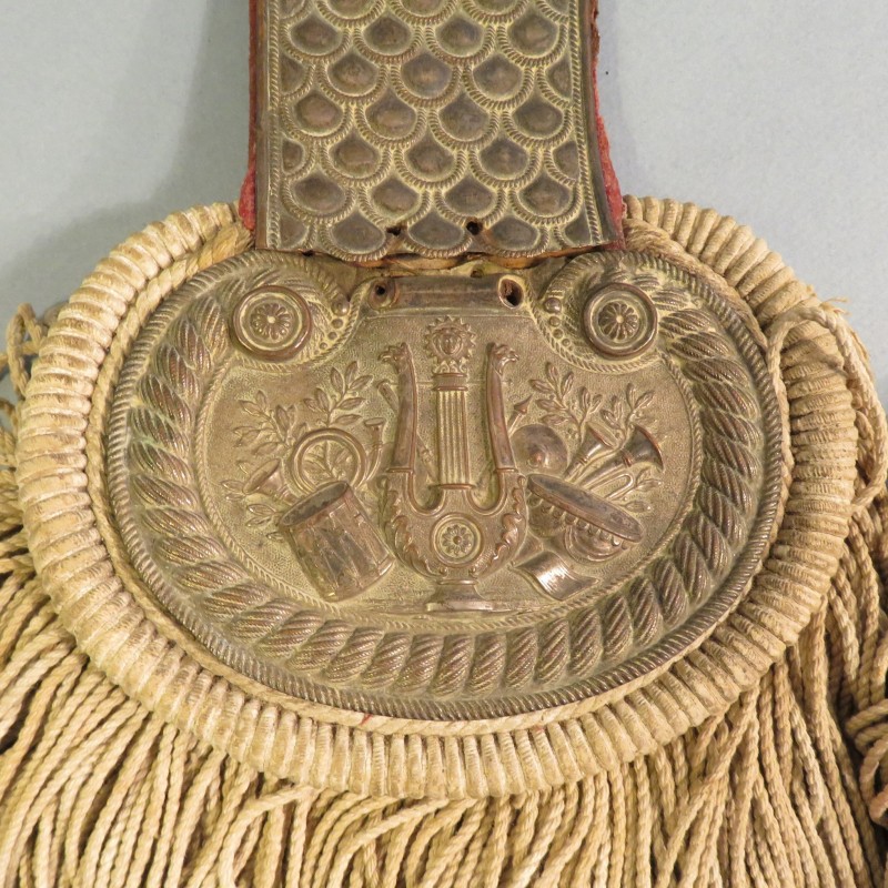 RARE EPAULETTE DE TAMBOUR MAJOR EPOQUE LOUIS PHILIPPE SAPEURS POMPIERS FANFARE MUSIQUE MILITAIRE