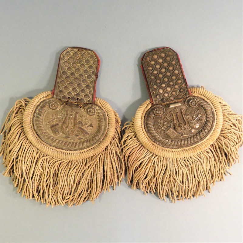 RARE EPAULETTE DE TAMBOUR MAJOR EPOQUE LOUIS PHILIPPE SAPEURS POMPIERS FANFARE MUSIQUE MILITAIRE