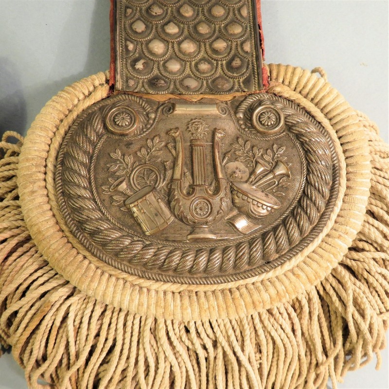 RARE EPAULETTE DE TAMBOUR MAJOR EPOQUE LOUIS PHILIPPE SAPEURS POMPIERS FANFARE MUSIQUE MILITAIRE