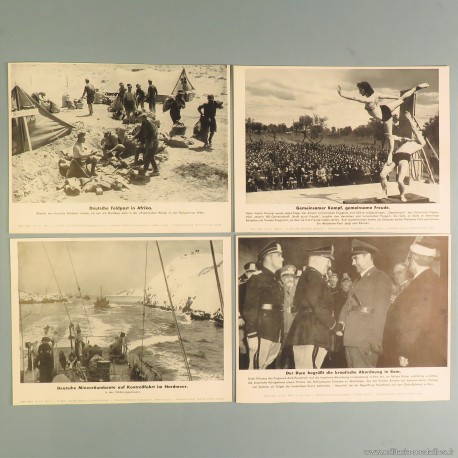 POCHETTE DE 8 PHOTOS DES ACTUALITES ALLEMANDE 19-5-1941 AKTUELLER BILDERDIENST AFRIKACORPS GRECE SPORT
