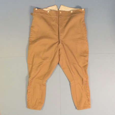 PANTALON CULOTTE BEIGE SABLE POUR OFFICIER OU SOUS-OFFICIER MODELE 1929 TROUPES COLONIALES ARMEE FRANCAISE 1939-1940 DATEE 1937