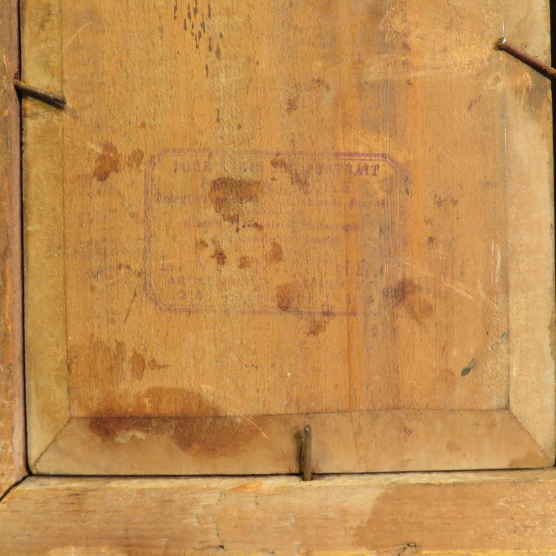 PETITE PEINTURE SUR BOIS OU PHOTO REHAUSSEE D'UN SERGENT ARTILLEUR VERS 1900