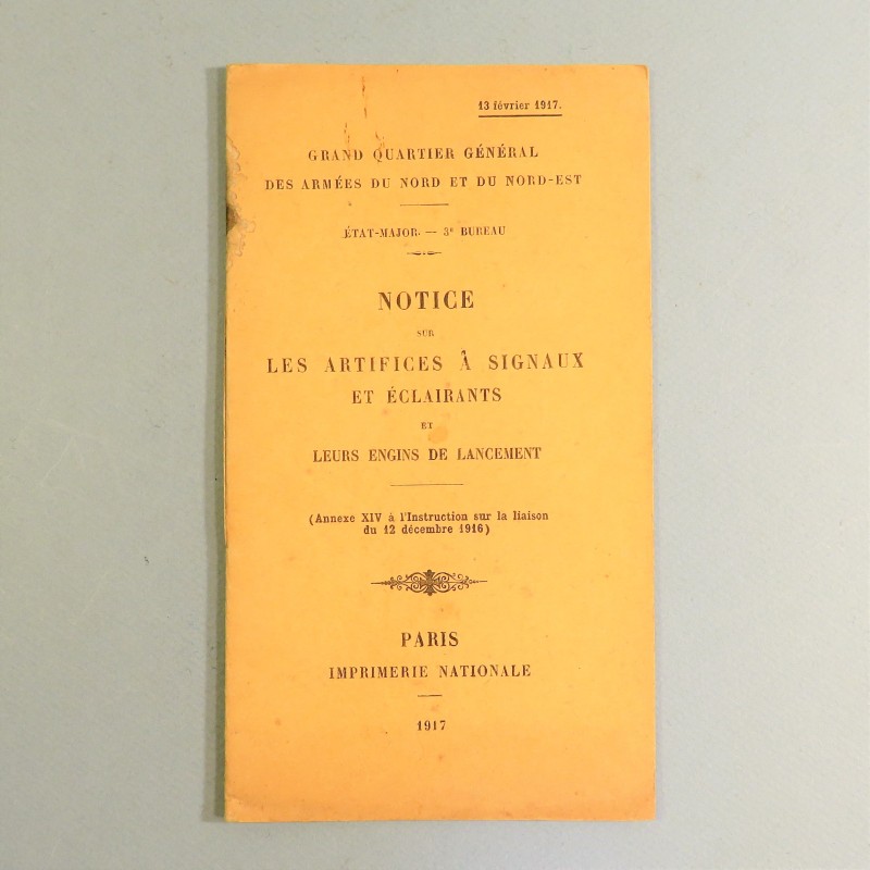 NOTICE TECHNIQUE INSTRUCTION SUR LE MATERIEL D'ARTILLERIE DE 47 mm ARMANT LES AVIONS AVIATION DATEE 1916