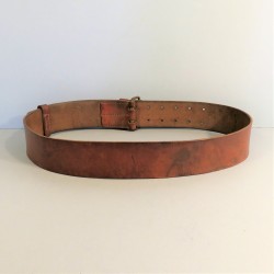 CEINTURON ARMEE FRANCAISE TROUPE MODELE 1903/1914 REGIMENTE DU 11 ème ZOUAVES EN CUIR MARRON BOUCLE EN LAITON