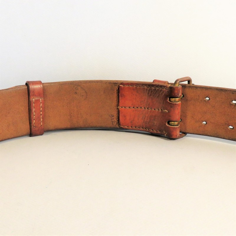 CEINTURON ARMEE FRANCAISE TROUPE MODELE 1903/1914 REGIMENTE DU 11 ème ZOUAVES EN CUIR MARRON BOUCLE EN LAITON