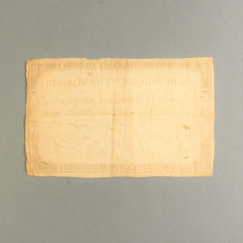 BILLET ASSIGNAT REVOLUTIONNAIRE DE 250 LIVRE AN 2 DE LA REPUBLIQUE N° 211 SERIE 8580 REVOLUTION FRANCAISE