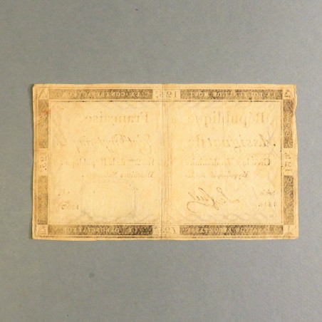 BILLET ASSIGNAT REVOLUTIONNAIRE DE 125 LIVRES AN 2 DE LA REPUBLIQUE N° 1824 SERIE 1296 REVOLUTION FRANCAISE
