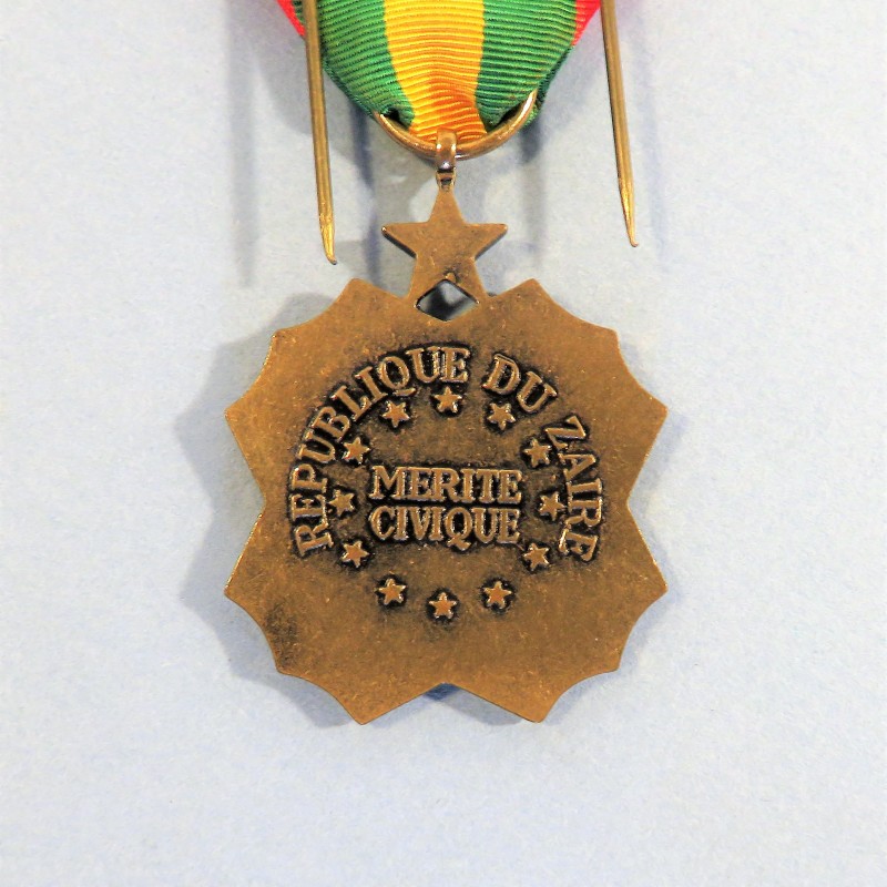 CONGO ZAIRE MEDAILLE DU MERITE CIVIQUE CIVIC MERIT CLASSE BRONZET °