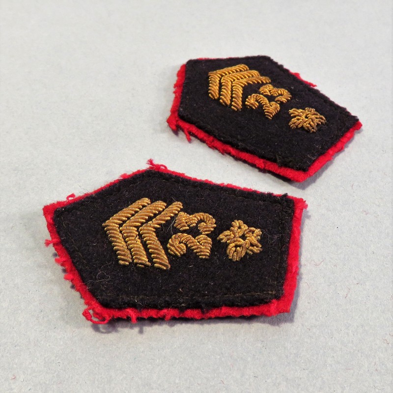 PAIRE DE PATTES DE COL D'OFFICIER DU 23 ème REGIMENT DE SPAHIS MAROCAINS 1924 1958 DISSOUS EN 1962