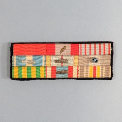 BARRETTE DE RAPPEL D'UN PLACARD DE 9 MEDAILLES D'UN ANCIEN OFFICIER DE LA GUERRE 1939 1945 INDOCHINE ALGERIE EL ANOUAR