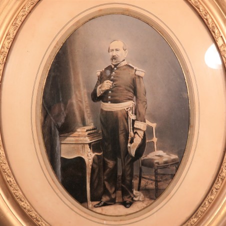 GRAND CADRE PHOTO DU GENERAL DE BRIGADE EDMOND JOSEPH COMTE DE VAUBAN 1805 - 1871 PHOTO VERS 1870