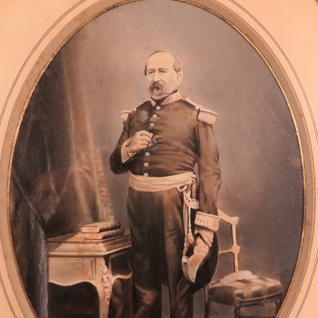 GRAND CADRE PHOTO DU GENERAL DE BRIGADE EDMOND JOSEPH COMTE DE VAUBAN 1805 - 1871 PHOTO VERS 1870