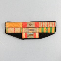 BARRETTE DE RAPPEL D'UN PLACARD DE 5 MEDAILLES D'UN ANCIEN SOUS-OFFICIER DE LA GUERRE 1939 1945 LIBERATION INDOCHINE ALGERIE