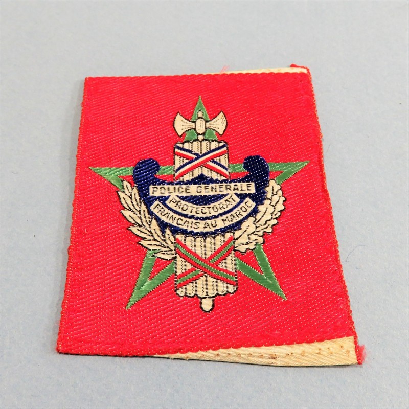 INSIGNE TISSU DE LA POLICE GENERALE DU PROTECTORAT FRANCAIS DU MAROC 1912-1955 °